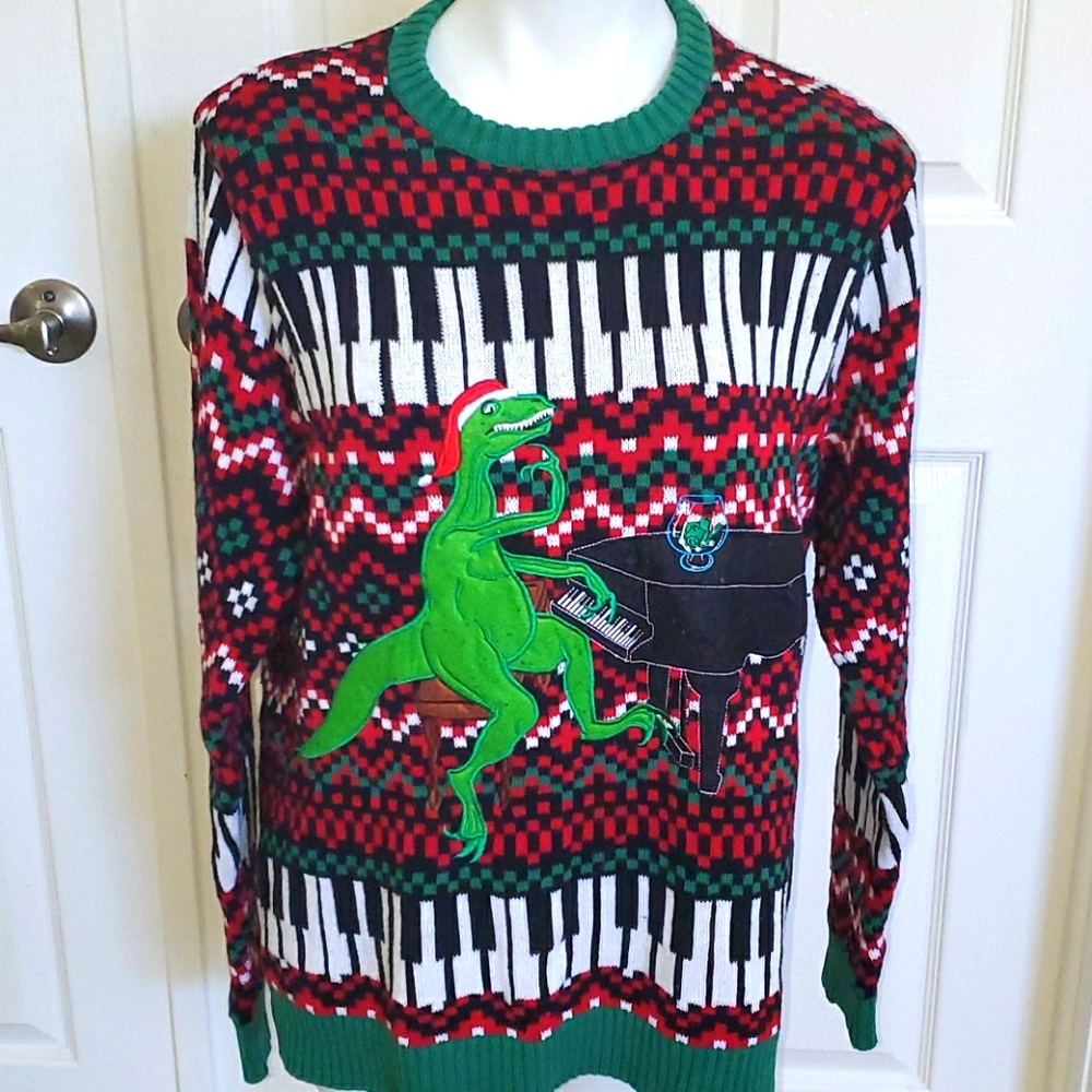 Blizzard Bay Size L Ugly Christmas Dino Sweater